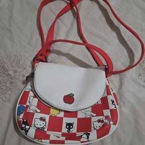 Hello Kitty Red and White Checkered Crossbody Bag w/ matching wallet!